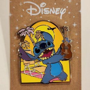 Disney Lilo and Stitch Beach Ukulele Guitar Enamel Pin NEW